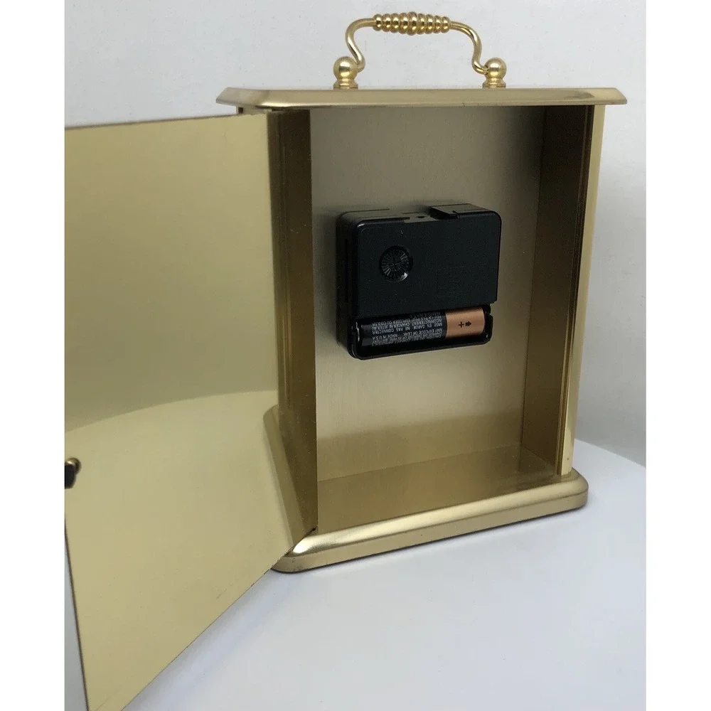Vintage Bulova Clock Heavy‎ Brass Quartz Mantel Clock, Germany, Sears, Works!